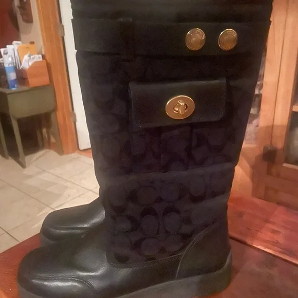 Coach Black Knee-High Boots - Picture 10 of 12